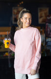Mock Neck Sweatshirt, Light Pink - Aaria Tees Aaria Tees