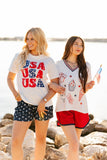 Sequin Americana Elements on V-Neck Top - Aaria Tees Aaria Tees