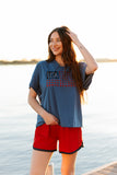 USA Flag Glitter Stars Top - Aaria Tees Aaria Tees