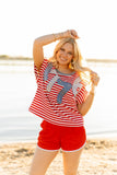 1776 on a Short Sleeve Stripe Top - Aaria Tees Aaria Tees