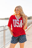 Red Lace "USA" Jersey - Aaria Tees Aaria Tees