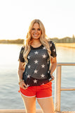 Mesh Short-Sleeve Top, Navy - Aaria Tees Aaria Tees