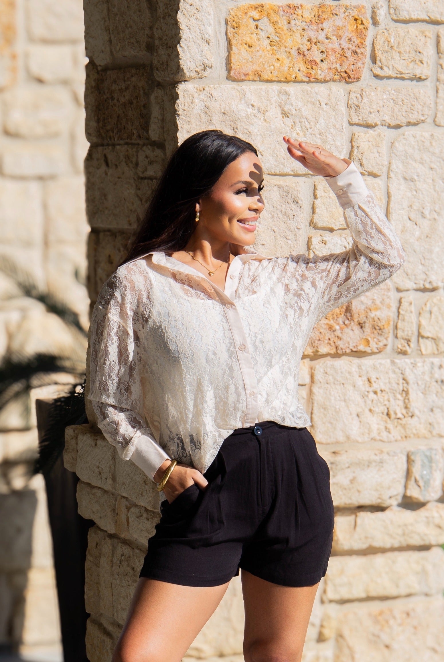 Trouser Shorts, Black Linen - Aaria Tees Aaria Tees
