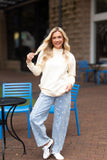 Mock Neck Sweatshirt, Ivory - Aaria Tees Aaria Tees