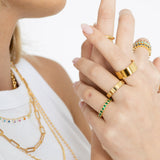 Celeste Eternity Ring - Emerald Aaria Tees