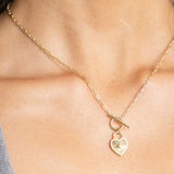 Heart Locked Toggle Necklace Aaria Tees