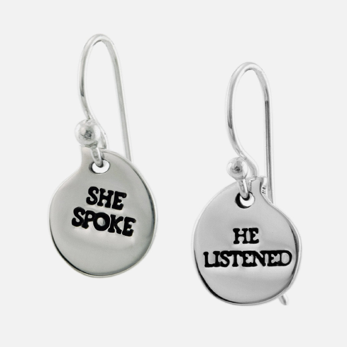 She Spoke He Listened Sterling Silver Earrings - Aaria Tees