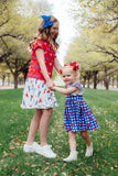 SMU Plaid Mustang Flutter Twirl Dress - Aaria Tees Aaria Tees