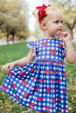 SMU Plaid Mustang Flutter Twirl Dress - Aaria Tees Aaria Tees