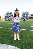 SMU Plaid Mustang Ruffle Twirl Skort - Aaria Tees Aaria Tees