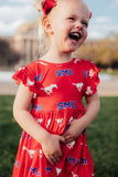 SMU Red Mustang Flutter Twirl Dress - Aaria Tees Aaria Tees