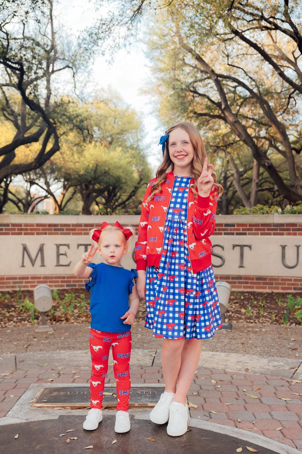 SMU Red Mustang Leggings - Aaria Tees Aaria Tees
