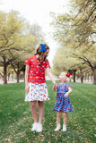 SMU Red Mustang Ruffle Pocket Tee - Aaria Tees Aaria Tees