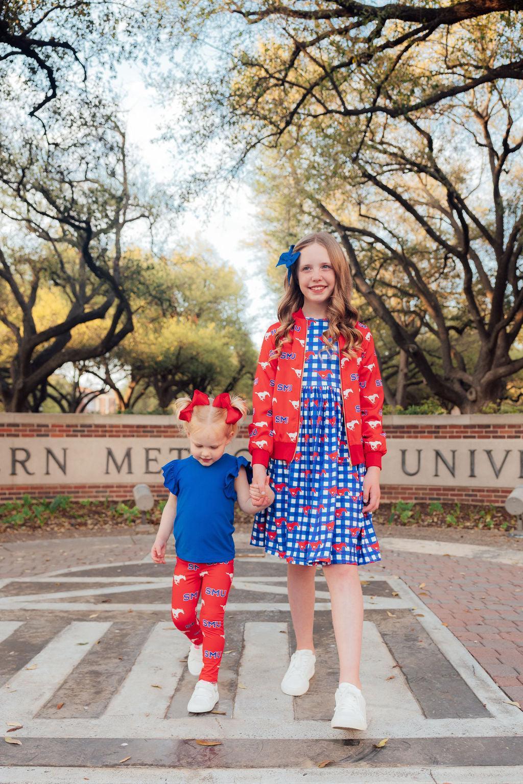 SMU Red Mustang Satin Jacket - Aaria Tees Aaria Tees