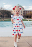 SMU White Mustang Flutter Twirl Dress - Aaria Tees Aaria Tees
