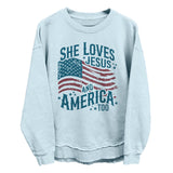 She Loves Jesus And America Too (Front) Aaria Tees