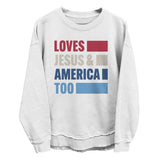 Loves Jesus & America Too Bold (Front) Aaria Tees