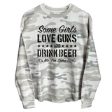 Some Girls Love Guns and Drink Beer (Front) Corded Poncho Aaria Tees
