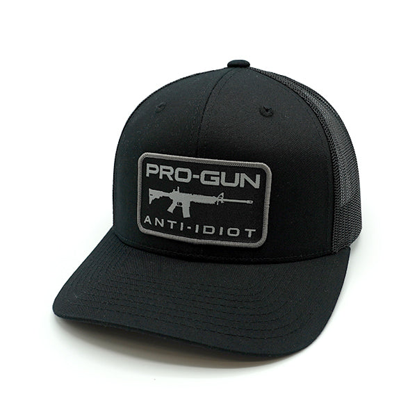 Pro Gun Anti Idiot Woven Patch Hat - Aaria Tees Aaria Tees