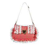 Seaside Sweetheart Shoulder Bag Gingham Aaria Tees