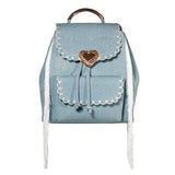 Seaside Sweetheart Fringe Backpack Denim Aaria Tees
