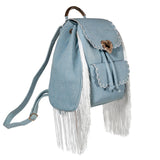 Seaside Sweetheart Fringe Backpack Denim Aaria Tees