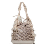 Secret Garden Macramé Tote Bag with Removable Pouch Aaria Tees