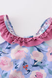 Floral pint ruffle girl swimsuit - Aaria Tees Aaria Tees