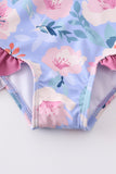 Floral pint ruffle girl swimsuit - Aaria Tees Aaria Tees