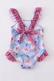 Floral pint ruffle girl swimsuit - Aaria Tees Aaria Tees