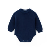 Classic Chunky Knit Baby Romper in Navy - Aaria Tees Aaria Tees