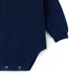 Classic Chunky Knit Baby Romper in Navy - Aaria Tees Aaria Tees
