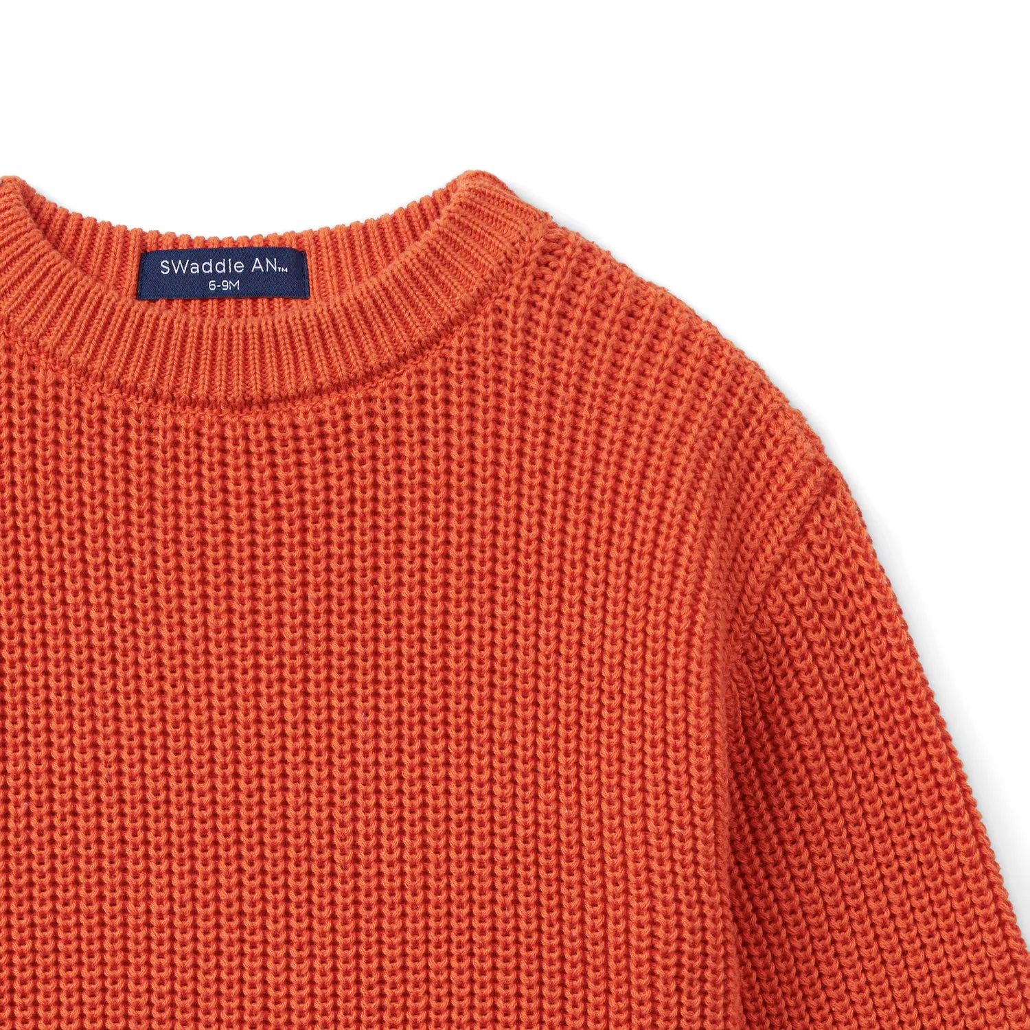 Classic Chunky Knit Baby Romper in Orange Rust - Aaria Tees Aaria Tees