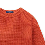 Classic Chunky Knit Baby Romper in Orange Rust - Aaria Tees Aaria Tees