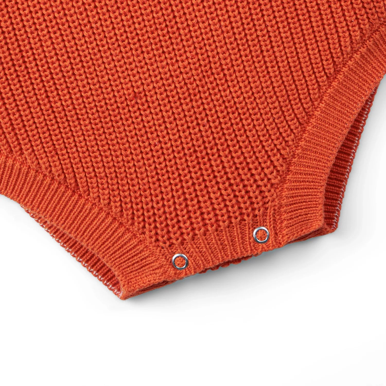 Classic Chunky Knit Baby Romper in Orange Rust - Aaria Tees Aaria Tees