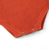 Classic Chunky Knit Baby Romper in Orange Rust - Aaria Tees Aaria Tees