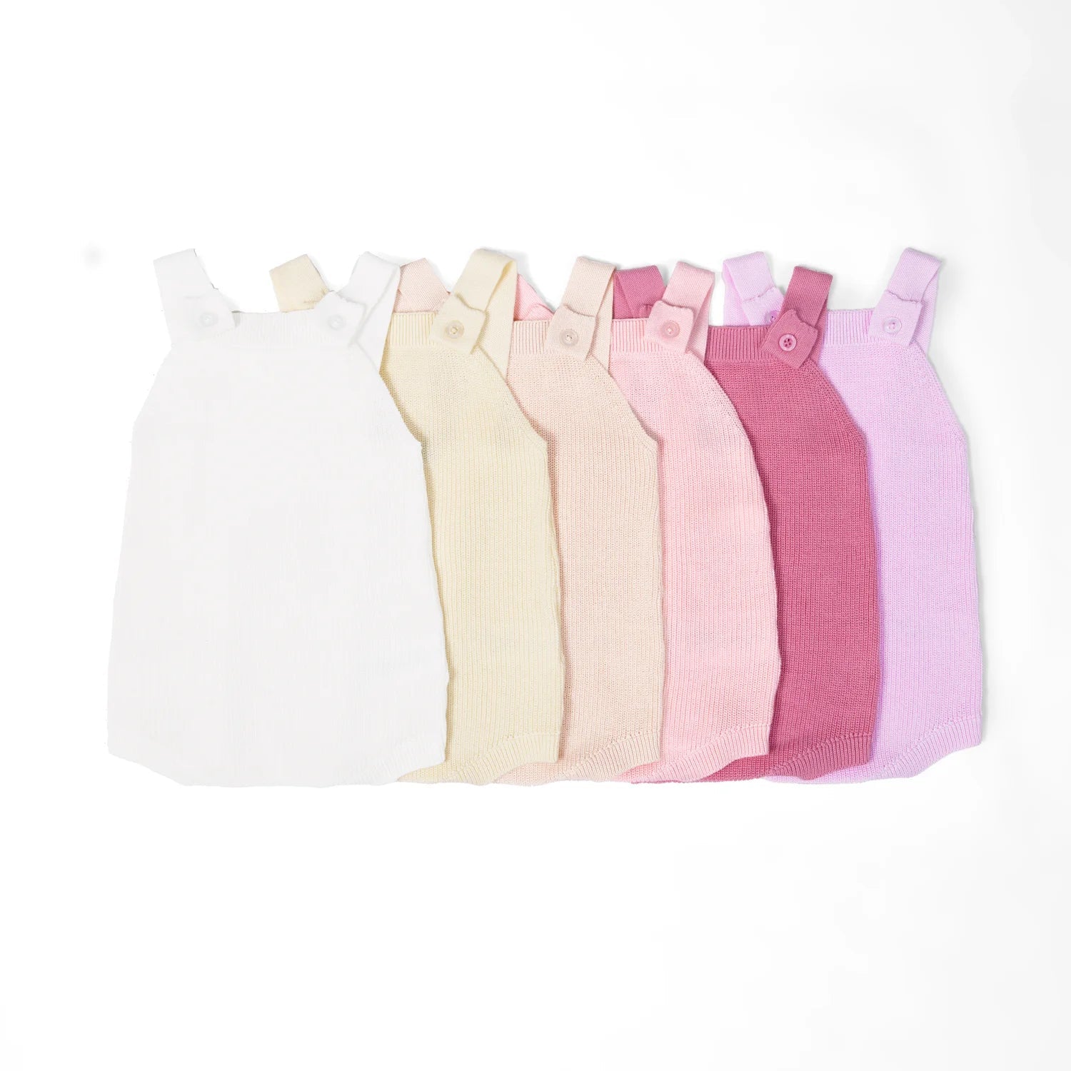 Baby Knit Button Strap Romper in Beige - Aaria Tees Aaria Tees