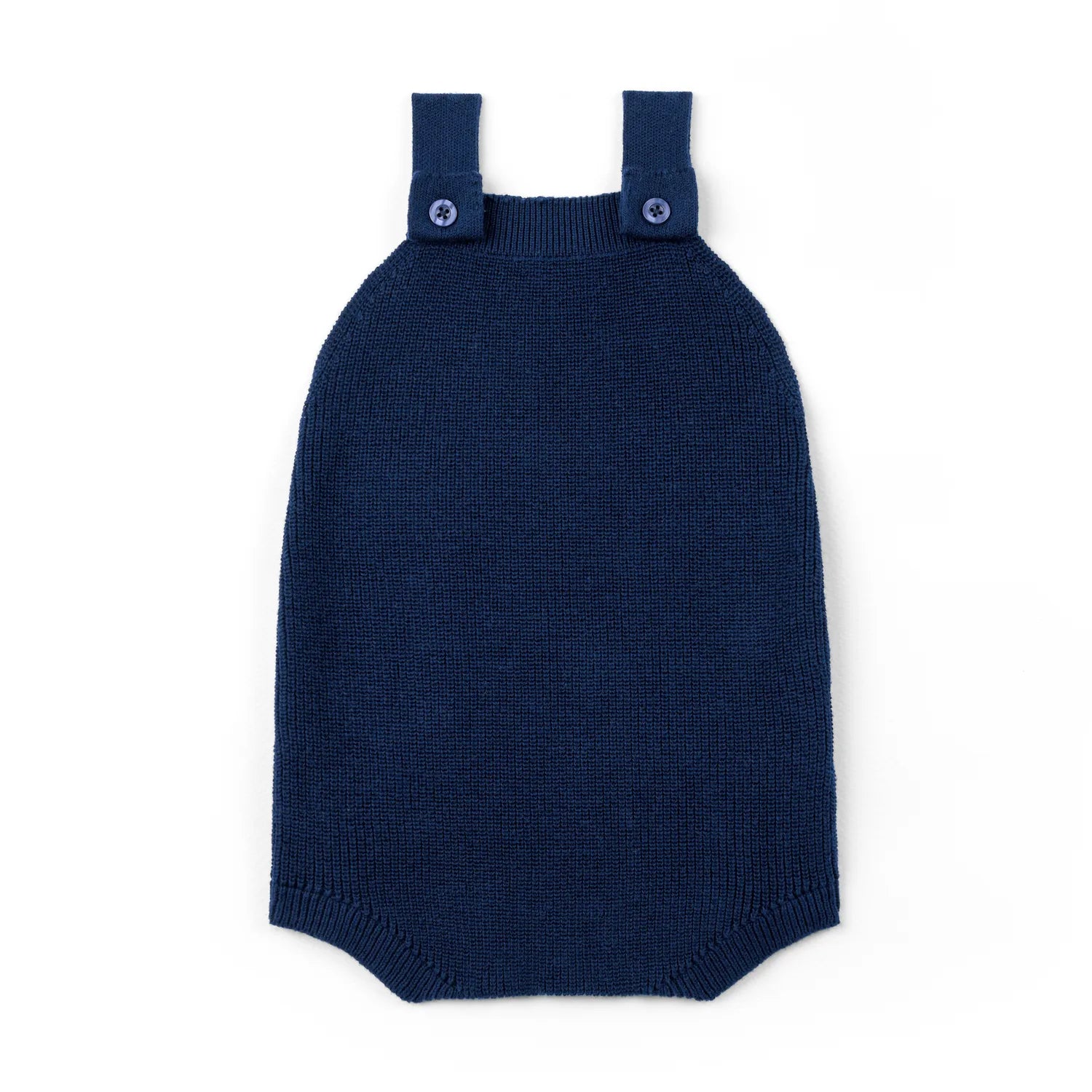 Baby Knit Button Strap Romper in Navy - Aaria Tees Aaria Tees