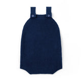 Baby Knit Button Strap Romper in Navy - Aaria Tees Aaria Tees