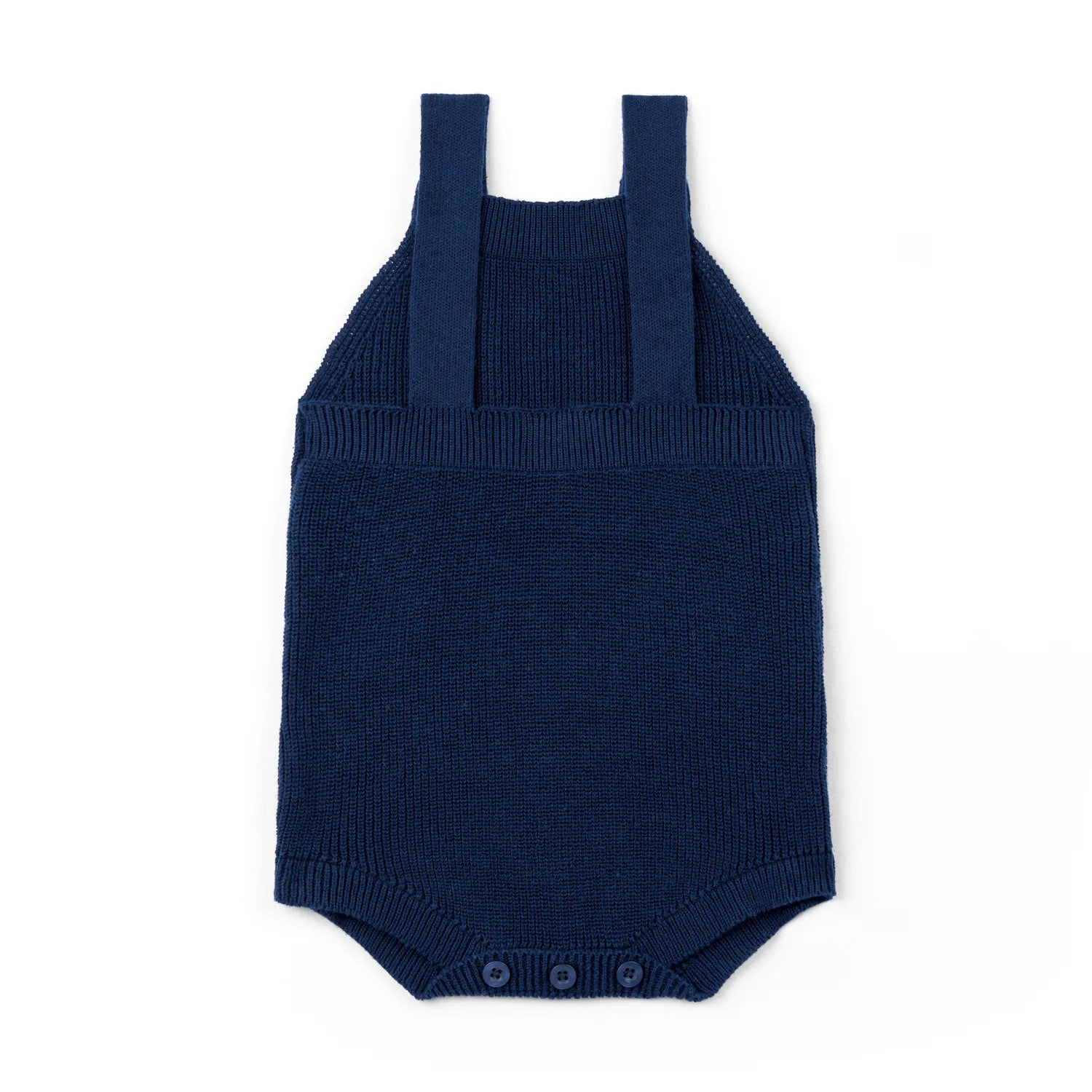 Baby Knit Button Strap Romper in Navy - Aaria Tees Aaria Tees