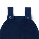 Baby Knit Button Strap Romper in Navy - Aaria Tees Aaria Tees