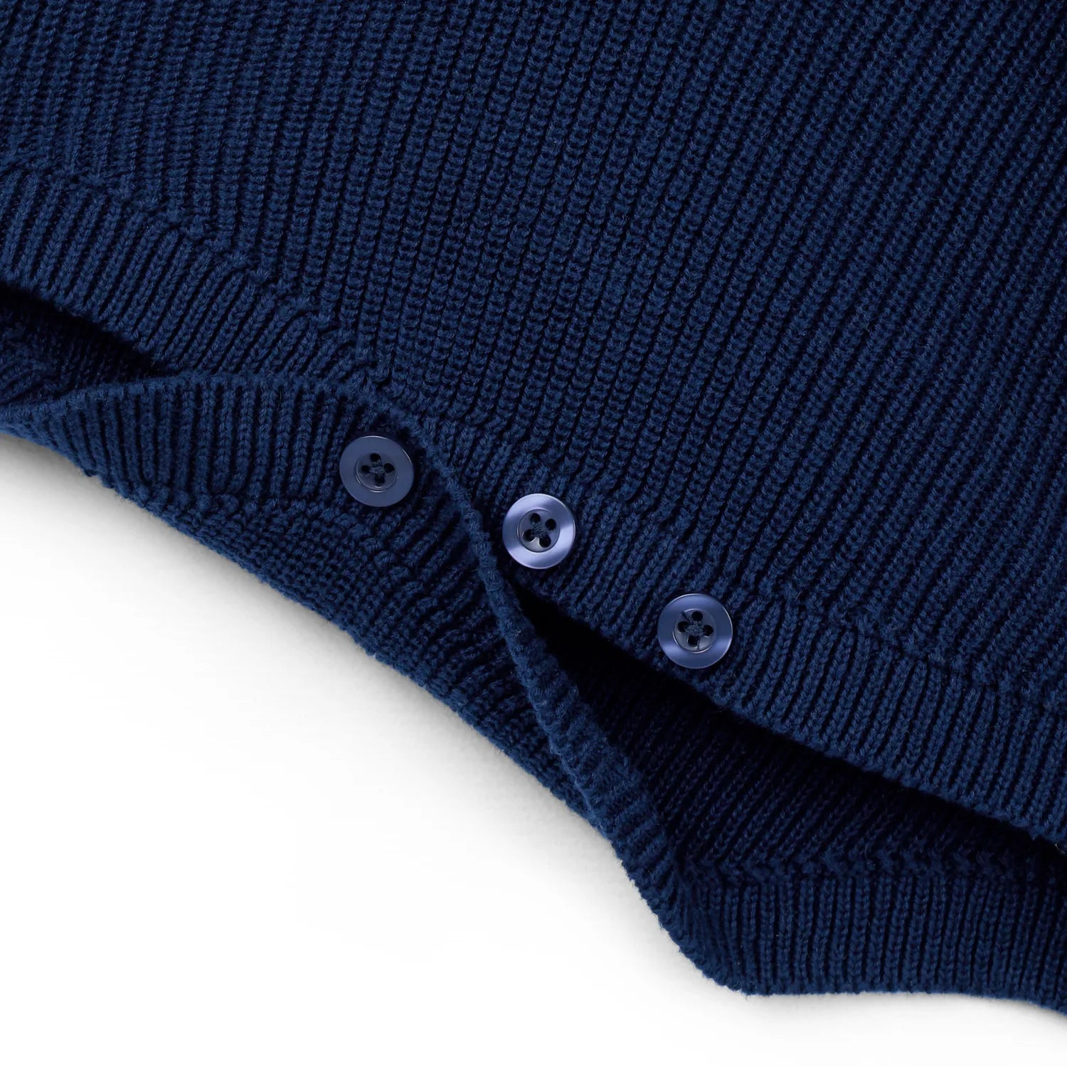 Baby Knit Button Strap Romper in Navy - Aaria Tees Aaria Tees