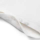 Baby Knit Button Strap Romper in White - Aaria Tees Aaria Tees