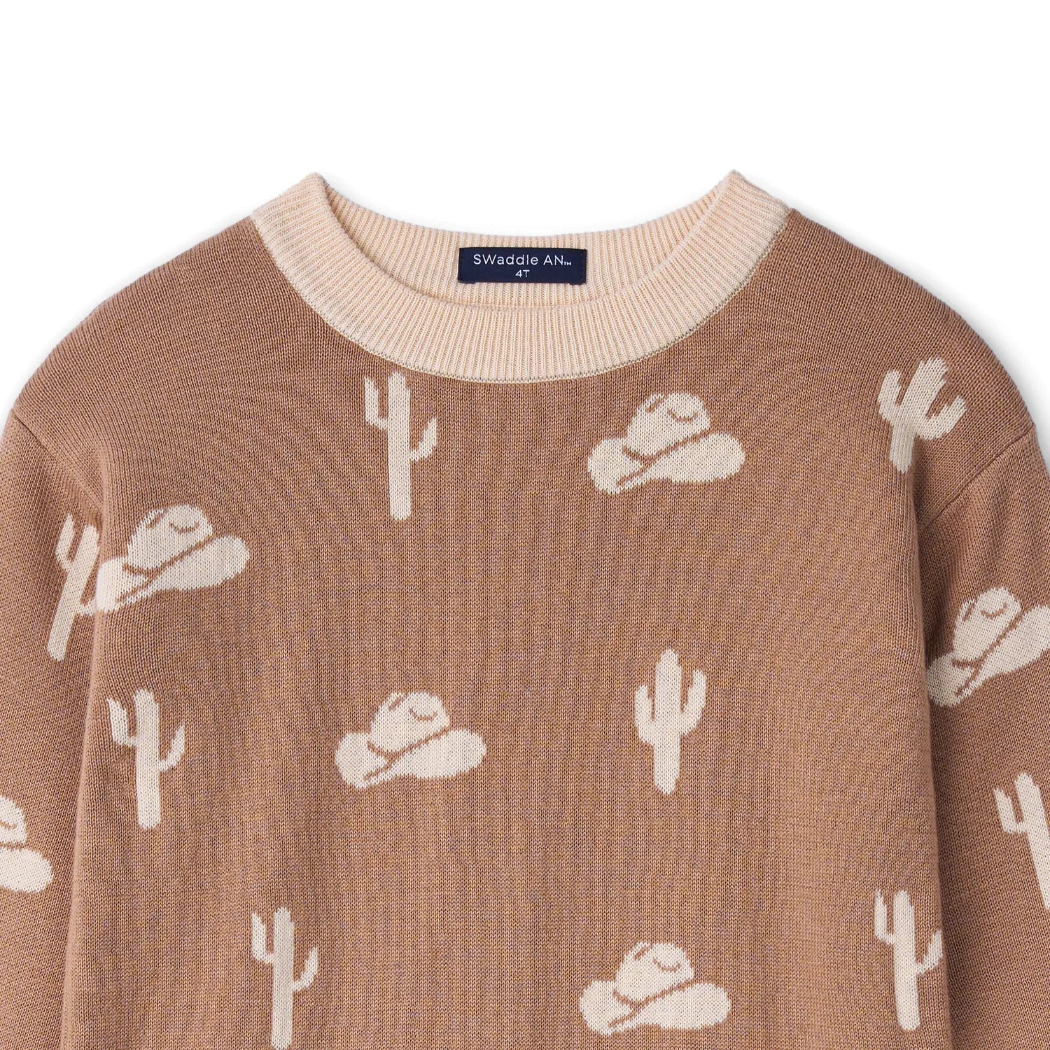 Cactus Knit Long Sleeve Crewneck Sweater - Aaria Tees Aaria Tees