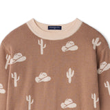 Cactus Knit Long Sleeve Crewneck Sweater - Aaria Tees Aaria Tees