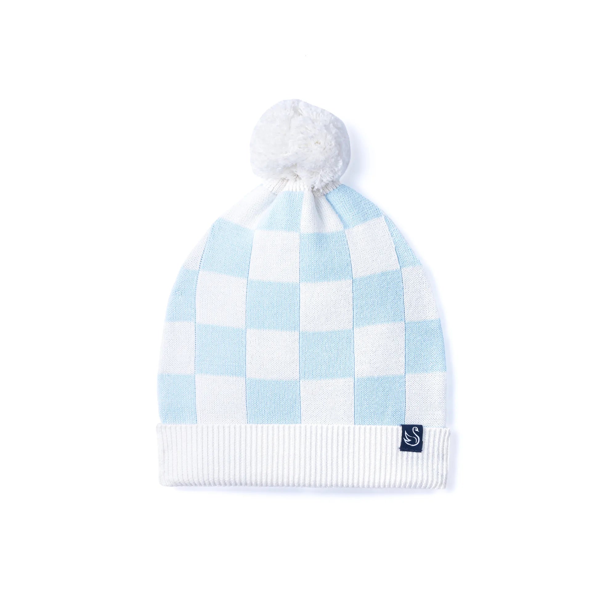 Blue Checker Baby Knit Beanie - Aaria Tees Aaria Tees