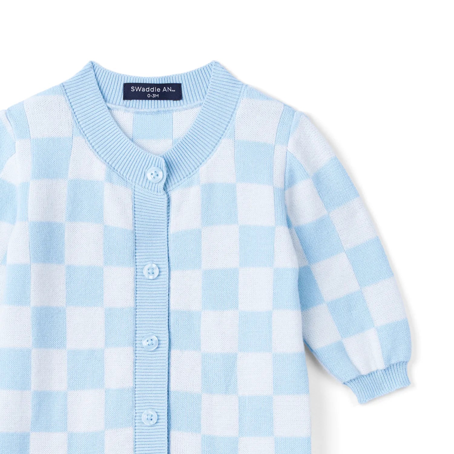 Checker Baby Knit Button Romper - Aaria Tees Aaria Tees