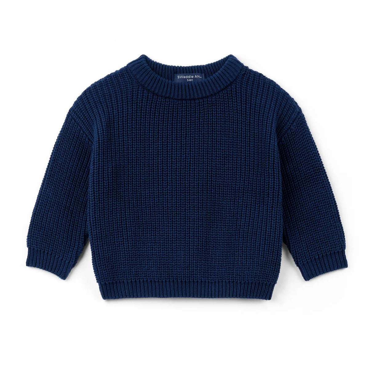 Classic Knit Baby Sweater in Navy - Aaria Tees