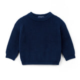 Classic Knit Baby Sweater in Navy - Aaria Tees Aaria Tees
