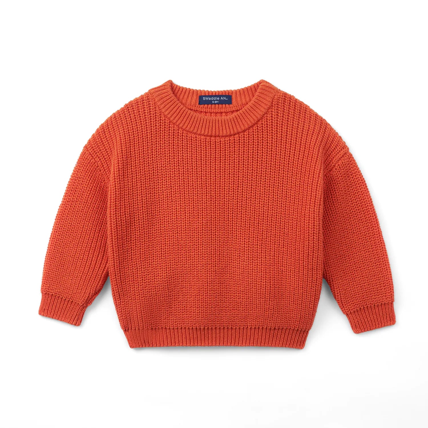 Classic Knit Baby Sweater in Orange Rust - Aaria Tees Aaria Tees